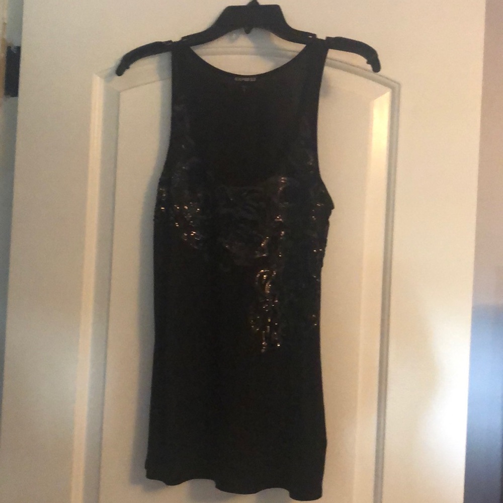 Black sequin Express tank - like new - size small